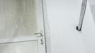 Macho black muscular guy masturbating after a long day at work