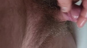 Pissing after masturbation