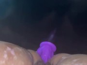 Wet Pussy Latina Creams On Purple Dildo