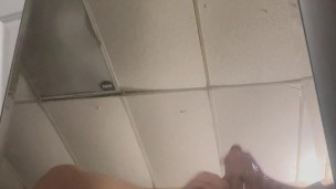 Jerk off in mirror with cumshot on mirror