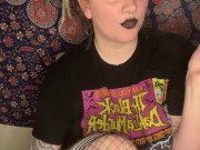 smoking a cigarette with black lipstick 14/16
