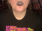 smoking a cigarette with black lipstick 16/16