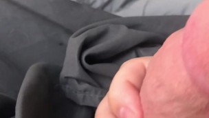 Swinging my big thick cum-glazed cock around