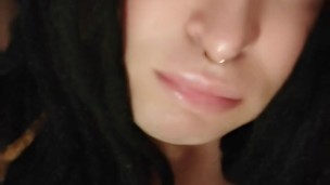 Chubby femboy enjoys her ass