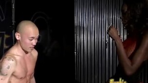 Asian guy feels the full wrath of the sexy mistress Nyomi Banxxx
