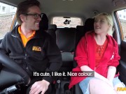 Fake Driving Hot School - Beautiful Blonde Hot College Student Offers A Sloppy Blowjob And Her Hairy Pussy 1/16