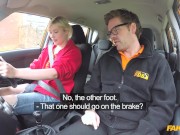 Fake Driving Hot School - Beautiful Blonde Hot College Student Offers A Sloppy Blowjob And Her Hairy Pussy 3/16