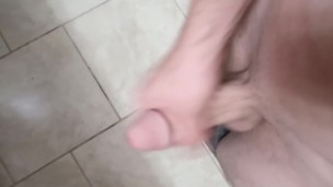 Stroking my cock and cumshot