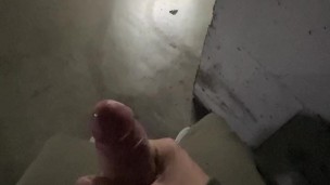 caught cumming on garage. 3 orgasms in parking