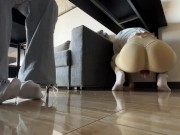 Hiding from My Deaf Stepmother and Leaving a Puddle of Squirt Under her Feet 6/16