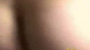 Slutty blonde dominatrix having fun playing with a slave's cock