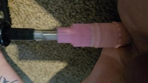 Sissy warms up with machine