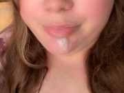 Sloppy dildo suck