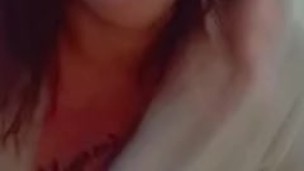 Thick brunette bbw busty girl just likes to have fun in a robe