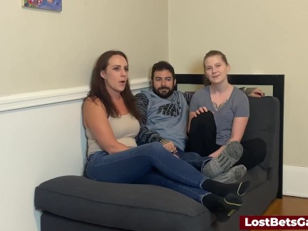 A naughty strip game with a groupo of four sexy lesbians