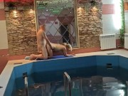 Трахаю блондинку в сауне