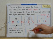 Draw a line between the house and the gate.[JapanMath](Titjob)