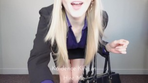 Hot blonde manipulates you into hiring her