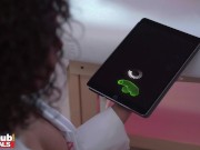 Fakehub - Male Sex Robot unfolds his massive organic dong to fuck the super hot Ebony Professor 1/16