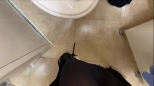 Boy Masturbating on Panties and Wear Thigh High Socks