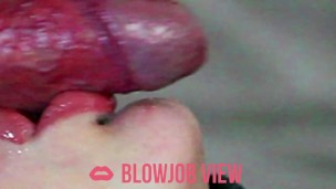 Close up girlfriend blowjob and cumshot in throat