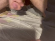 Frustrated teen humping bed and jerks off 10/16