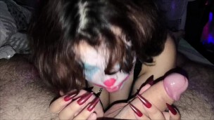 Sexy clown gives you head on Halloween night (part 2)