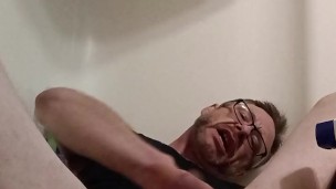 Masterbation with two toys one anal and one fake pussy