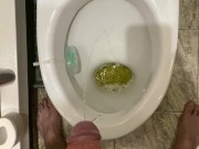 Morning pissing in the toilet with an uncircumcised penis, view from the eyes 14/16