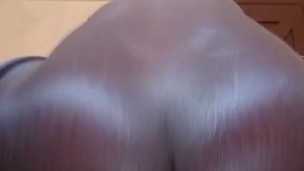 Ebony Babe got very horny after the gym so I ride a giant dildo while thinking about daddy's cock