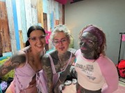 Anuskatzz tattooed woman amateur cuckold threesome. Morea Black fucked fisted behind the scenes pov 15/16