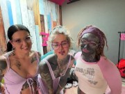 Anuskatzz tattooed woman amateur cuckold threesome. Morea Black fucked fisted behind the scenes pov 16/16