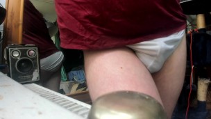 teasing in white underpants