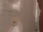 In the shower with my big soapy thick soft Ass