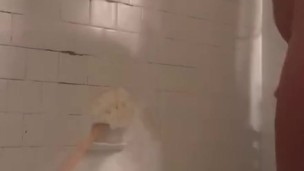 In the shower with my big soapy thick soft Ass