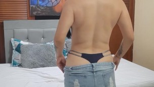 Hot milf shows her ass and tits