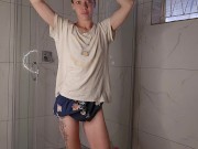 AMATEUR MILF masterbating in the shower until she cums!