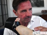 The enchanting babe graces him with a footjob before riding his hard cock in reverse cowgirl and cowgirl, the pleasure making 6/16