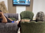 Movie watching day, I get really hot and get naked so my husband can fuck me