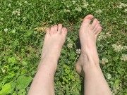 feet in the clearing