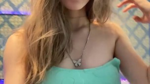 trying on a new swimsuit