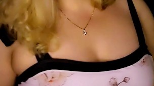 Hot blonde dancing in bathing suit