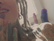 Tattooed woman Anuskatzz solo female romantic anal masturbation german fetish pov 11/16