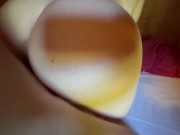 Horny Teen gets caught Mastrubating and gets Double Cumshot