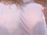 Ebony BBW mommy dare you NOT to cum on her giant tits