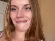 Pretty girl shows off her new piercing.