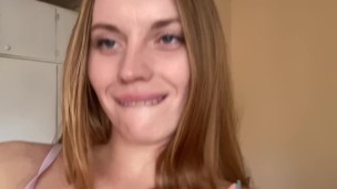 Pretty girl shows off her new piercing.