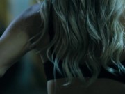 A model with an hourglass figure in long boots, stockings and black gloves seduces me in the parking 5/16