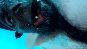 Monkey Man Drinks his Own Piss and Strains it From His Beard Into His Mouth.