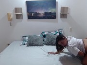 I fuck my wife's pussy on all fours and fill it with milk